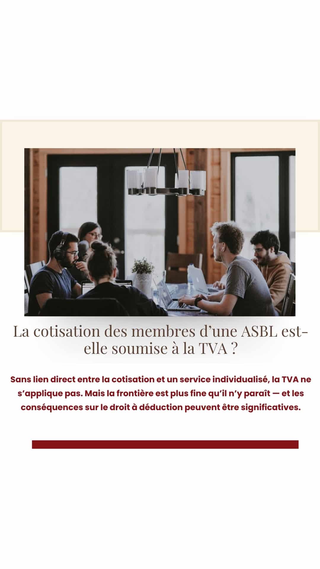 La cotisation des membres d'une ASBL est-elle soumise à la TVA ?